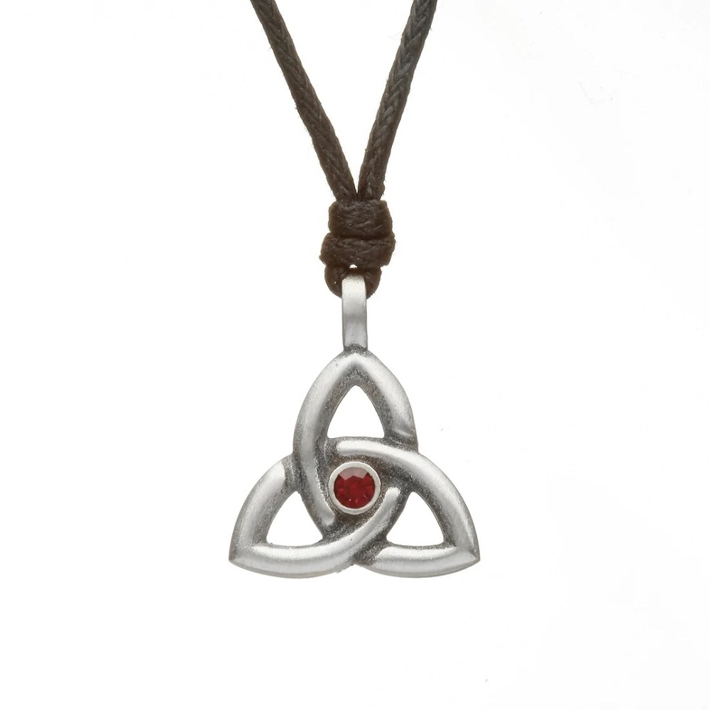 Celtic Trinity Knot Birthstone Adjustable Necklace - January